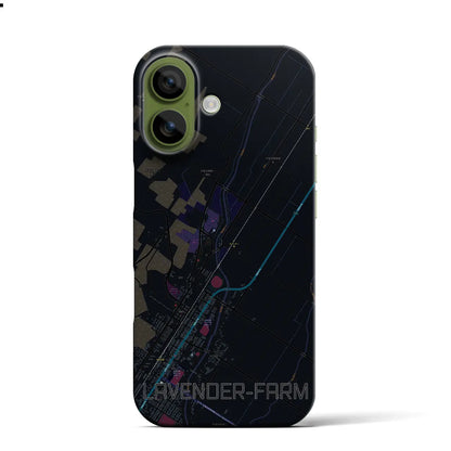 【ラベンダー畑（北海道）】地図柄iPhoneケース（バックカバータイプ）