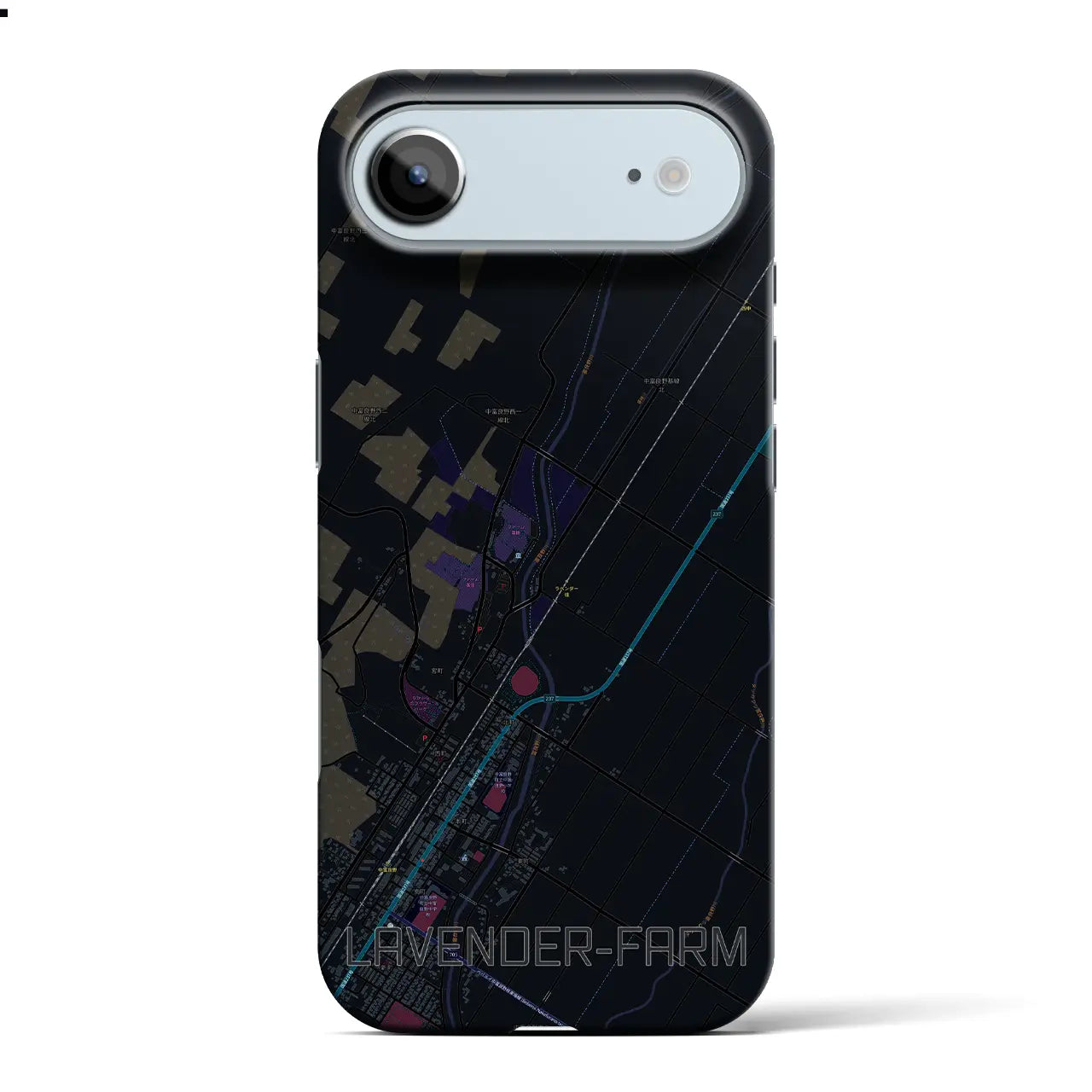 【ラベンダー畑（北海道）】地図柄iPhoneケース（バックカバータイプ）