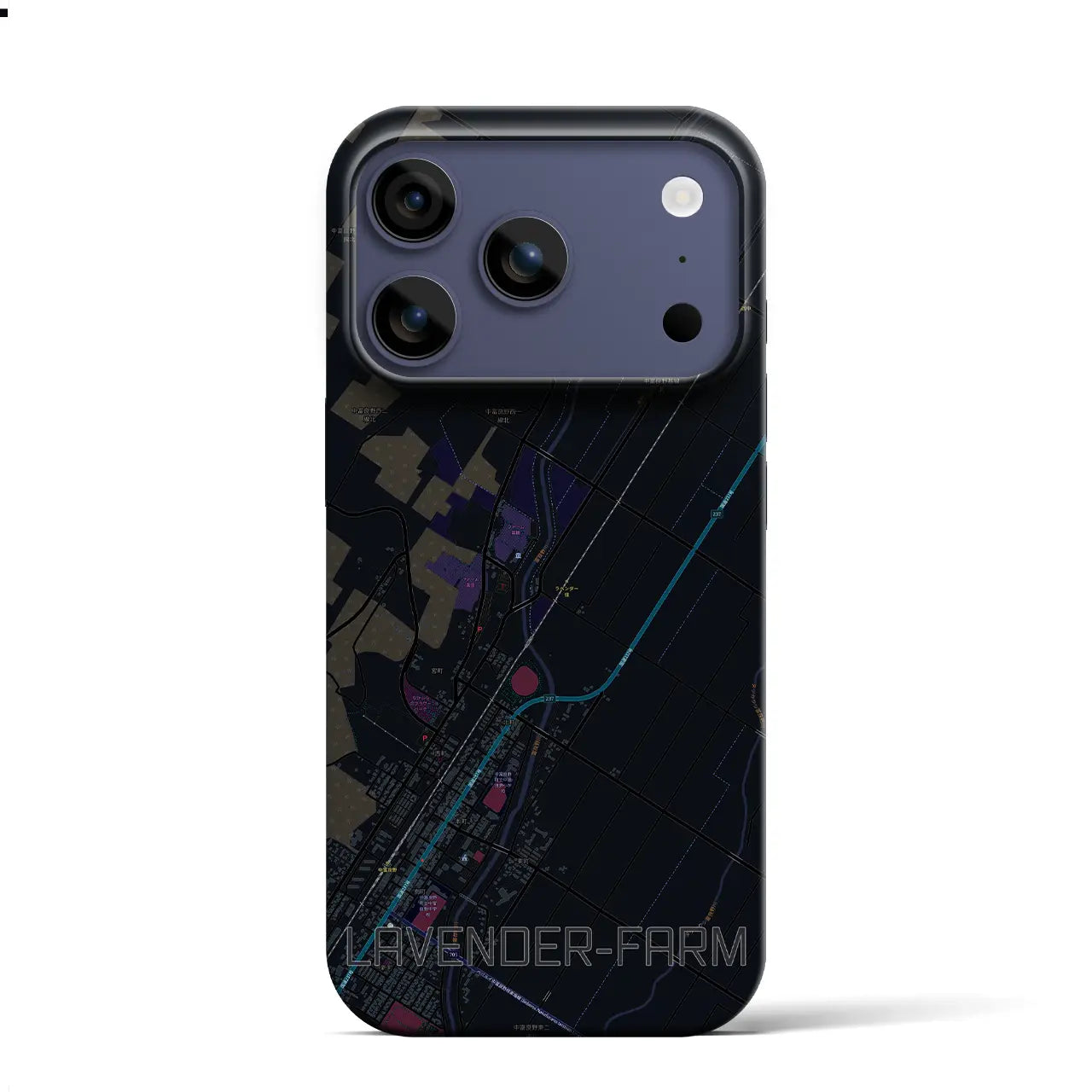 【ラベンダー畑（北海道）】地図柄iPhoneケース（バックカバータイプ）