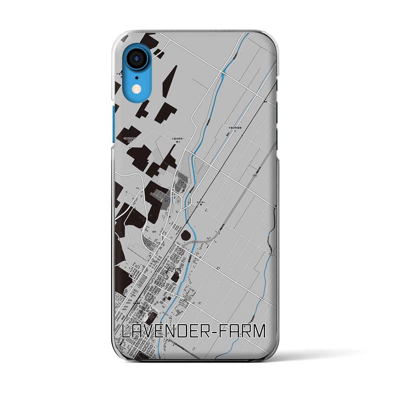 【ラベンダー畑（北海道）】地図柄iPhoneケース（クリアタイプ）