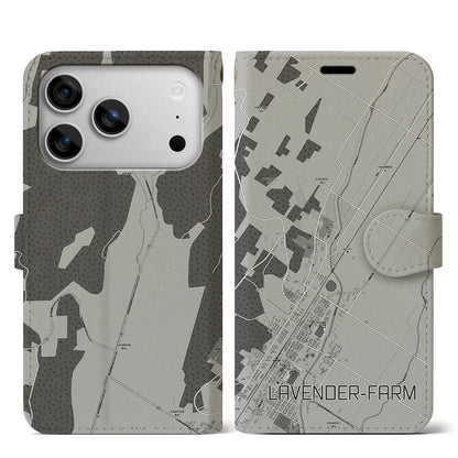 【ラベンダー畑（北海道）】地図柄iPhoneケース（手帳タイプ）