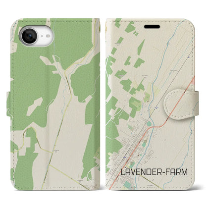 【ラベンダー畑（北海道）】地図柄iPhoneケース（手帳タイプ）