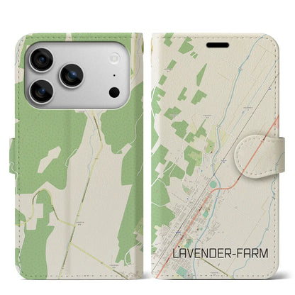 【ラベンダー畑（北海道）】地図柄iPhoneケース（手帳タイプ）