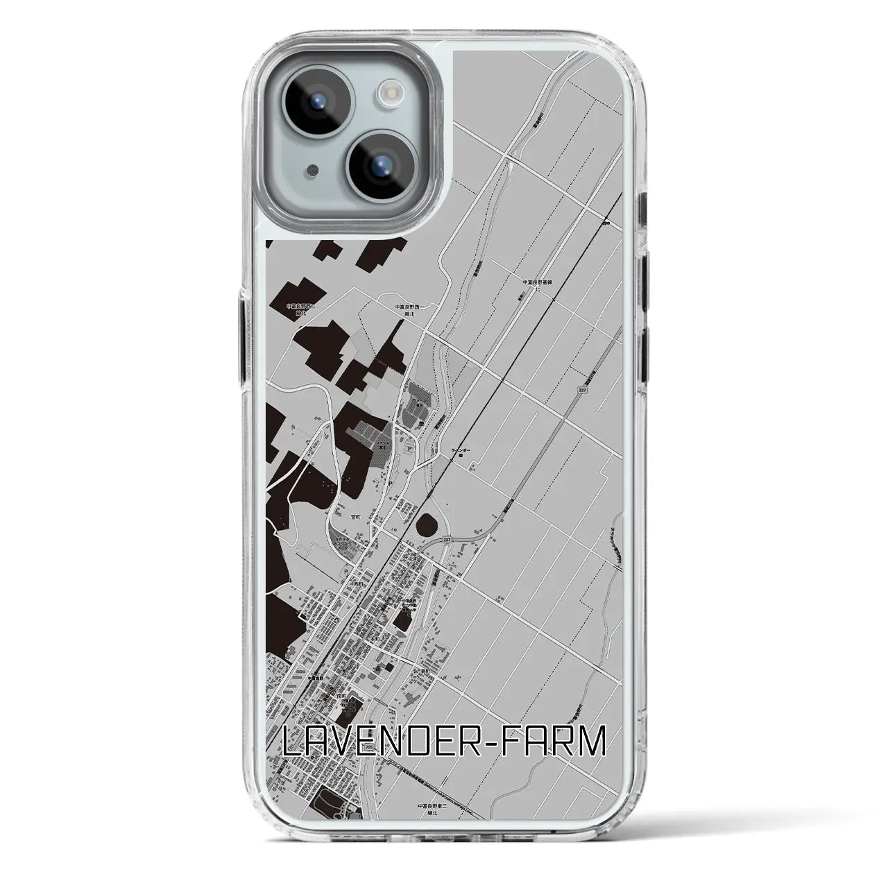 【ラベンダー畑（北海道）】地図柄iPhoneケース（MagSafeタイプ）