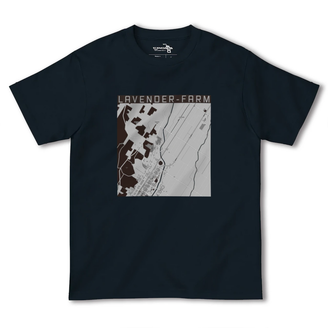 【ラベンダー畑(北海道)】地図柄ヘビーウェイトTシャツ