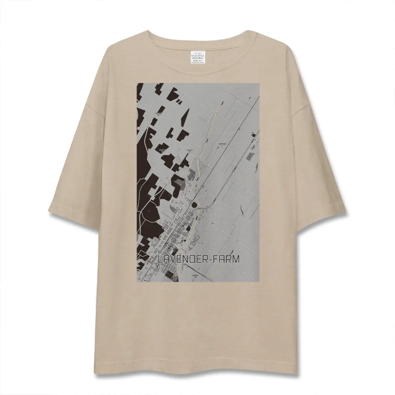 【ラベンダー畑（北海道）】地図柄ビッグシルエットTシャツ
