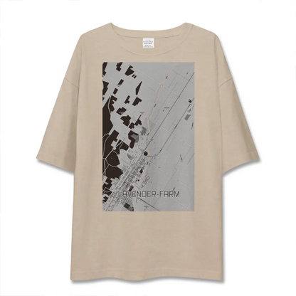 【ラベンダー畑（北海道）】地図柄ビッグシルエットTシャツ