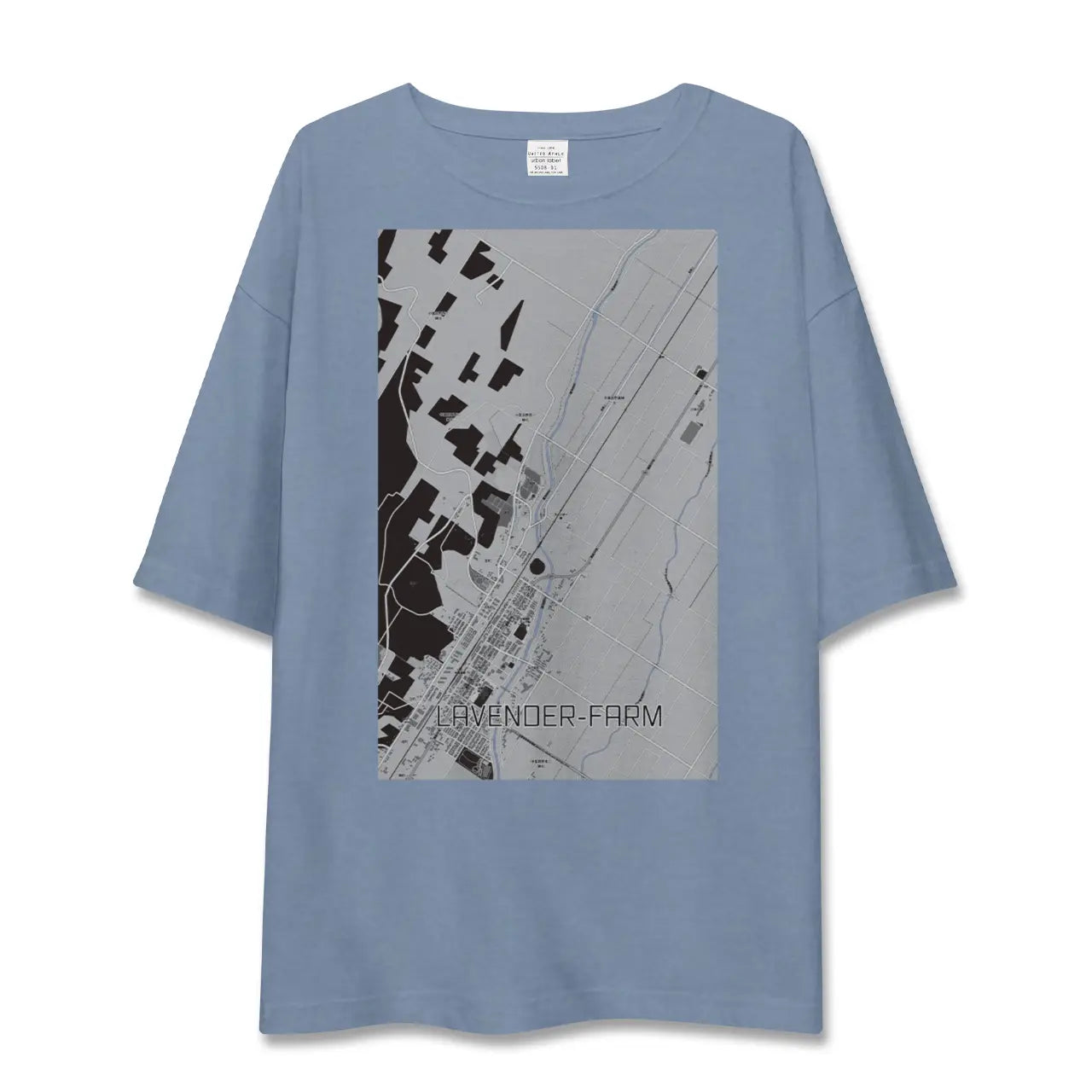 【ラベンダー畑（北海道）】地図柄ビッグシルエットTシャツ