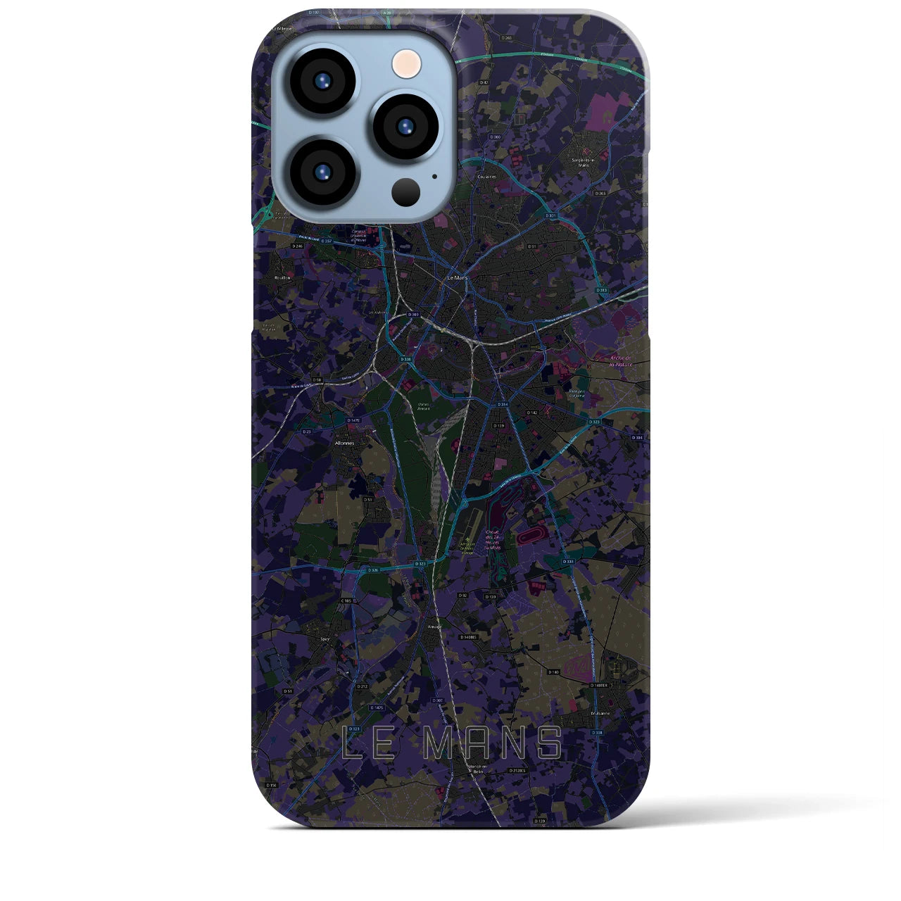 【ル・マン（フランス）】地図柄iPhoneケース（バックカバータイプ）