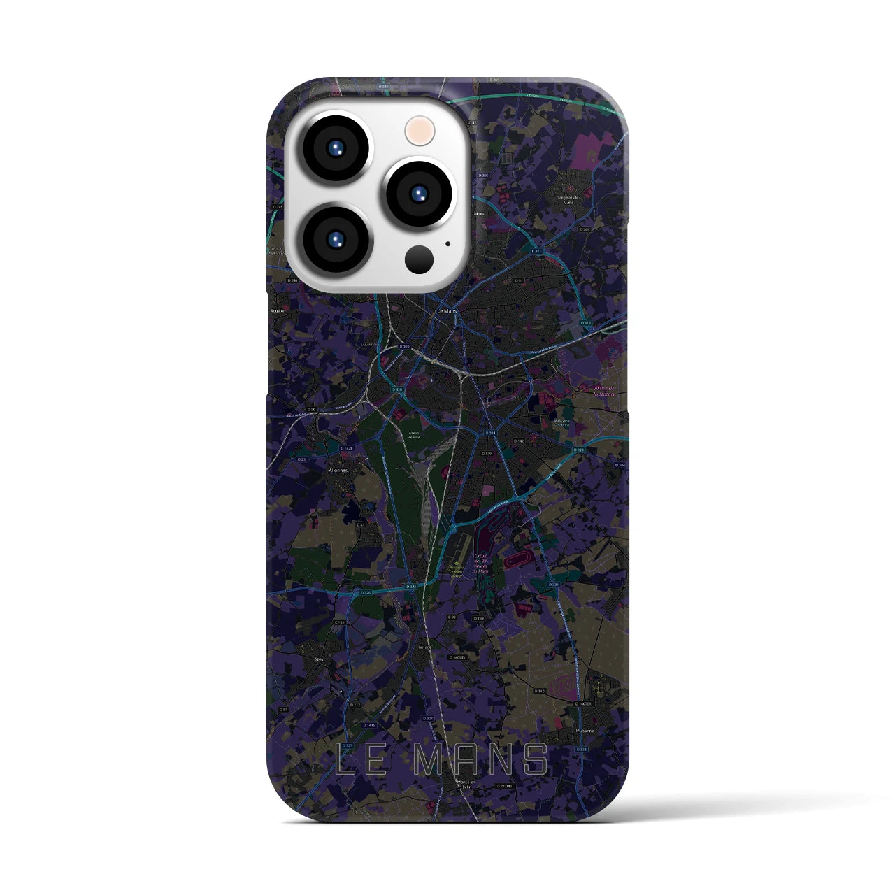 【ル・マン（フランス）】地図柄iPhoneケース（バックカバータイプ）