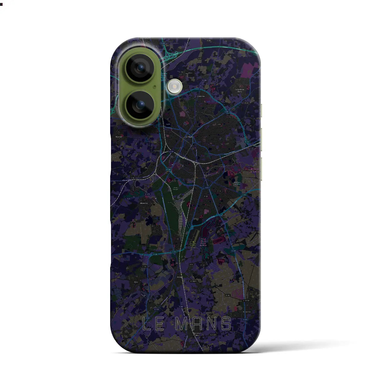 【ル・マン（フランス）】地図柄iPhoneケース（バックカバータイプ）