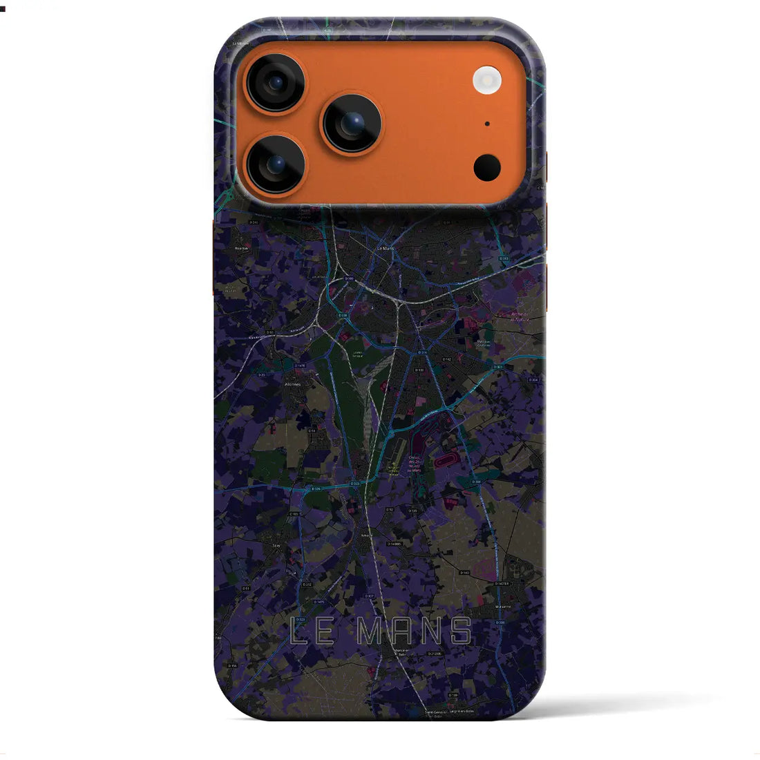 【ル・マン（フランス）】地図柄iPhoneケース（バックカバータイプ）