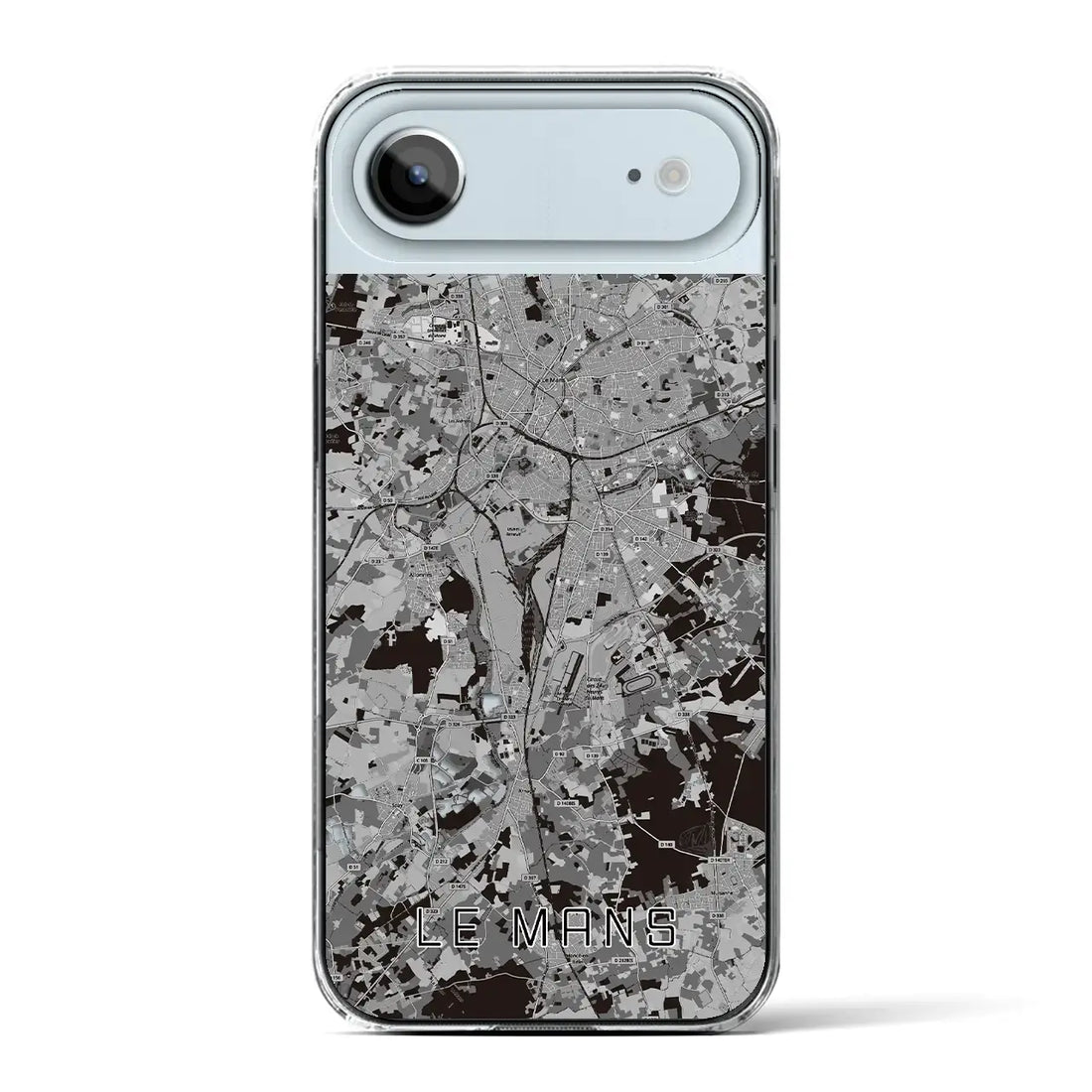 【ル・マン(フランス)】地図柄iPhoneケース(クリアタイプ)モノトーン・iPhone 17 Pro Max 用
