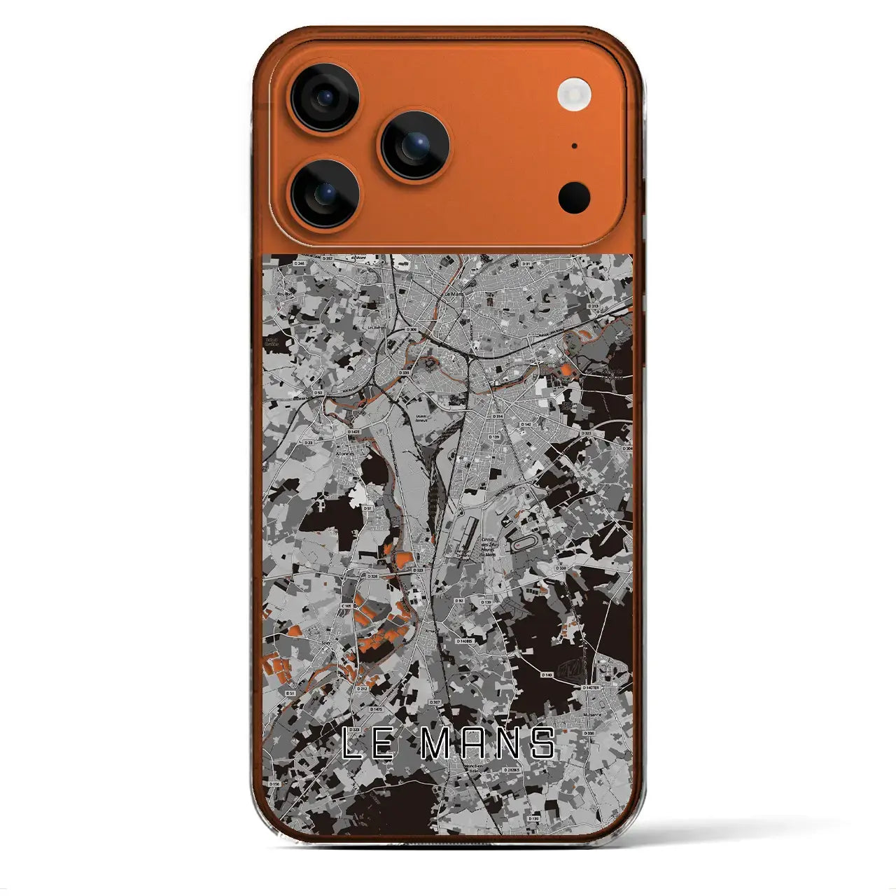 【ル・マン（フランス）】地図柄iPhoneケース（クリアタイプ）モノトーン・iPhone 17 Pro Max 用