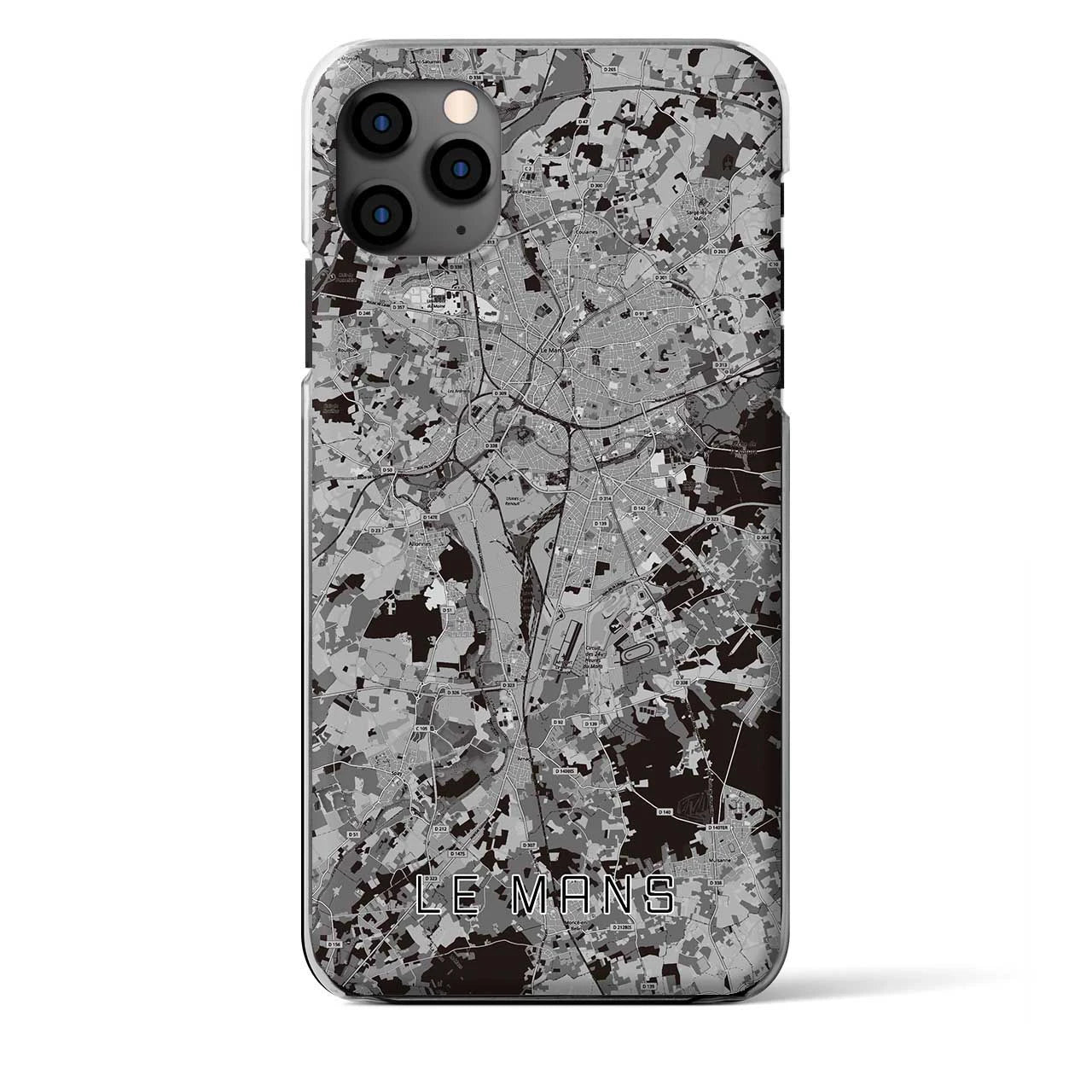 【ル・マン（フランス）】地図柄iPhoneケース（クリアタイプ）