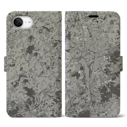 【ル・マン（フランス）】地図柄iPhoneケース（手帳タイプ）