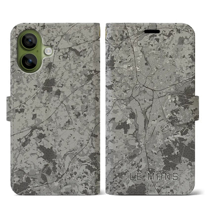 【ル・マン（フランス）】地図柄iPhoneケース（手帳タイプ）