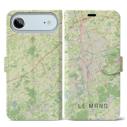 【ル・マン（フランス）】地図柄iPhoneケース（手帳タイプ）
