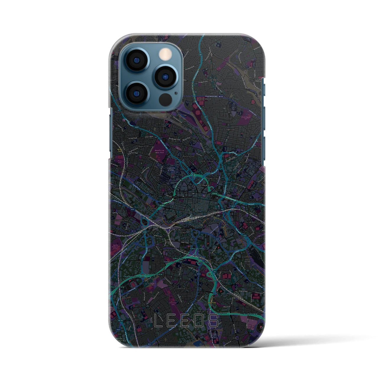 【リーズ（イギリス）】地図柄iPhoneケース（バックカバータイプ）