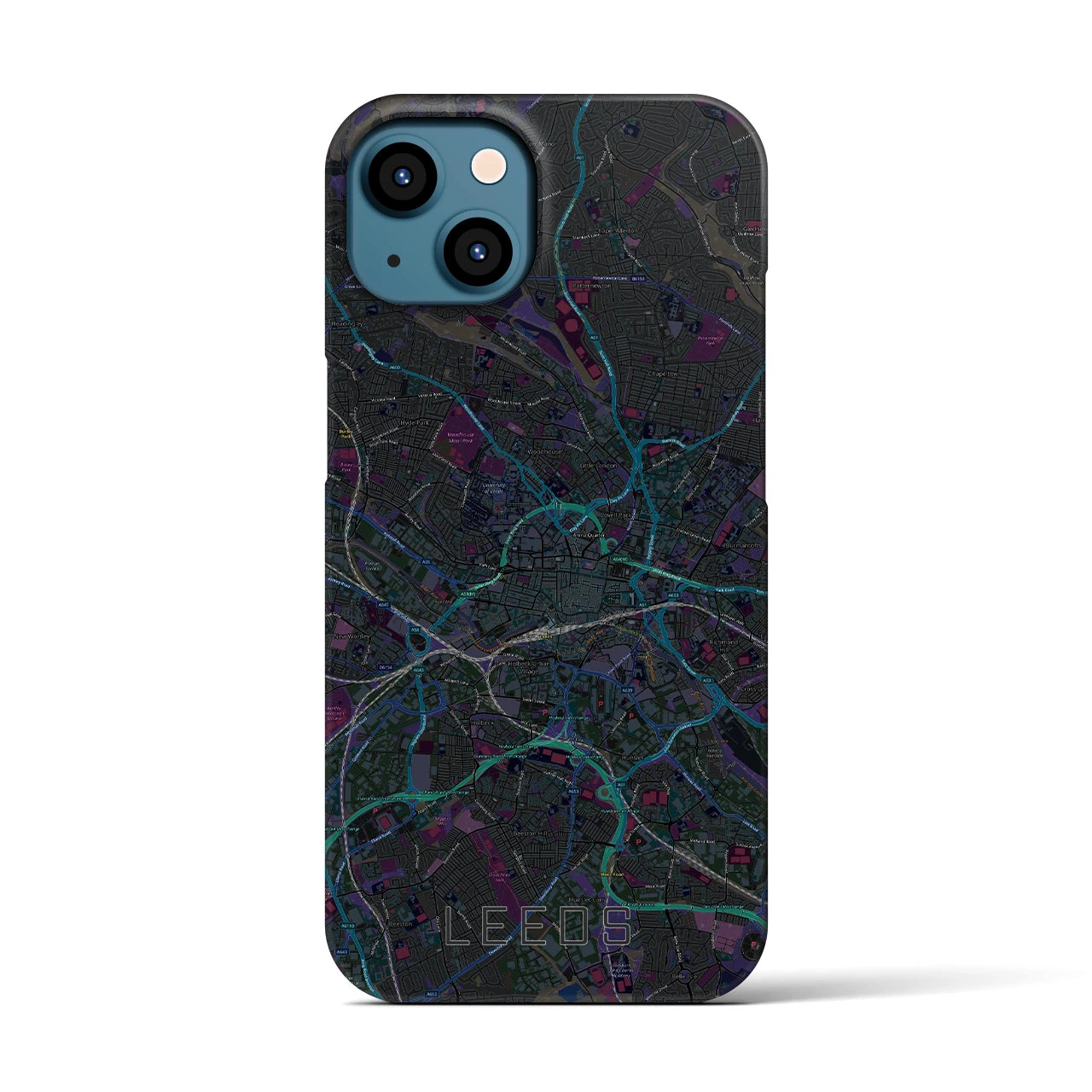 【リーズ（イギリス）】地図柄iPhoneケース（バックカバータイプ）
