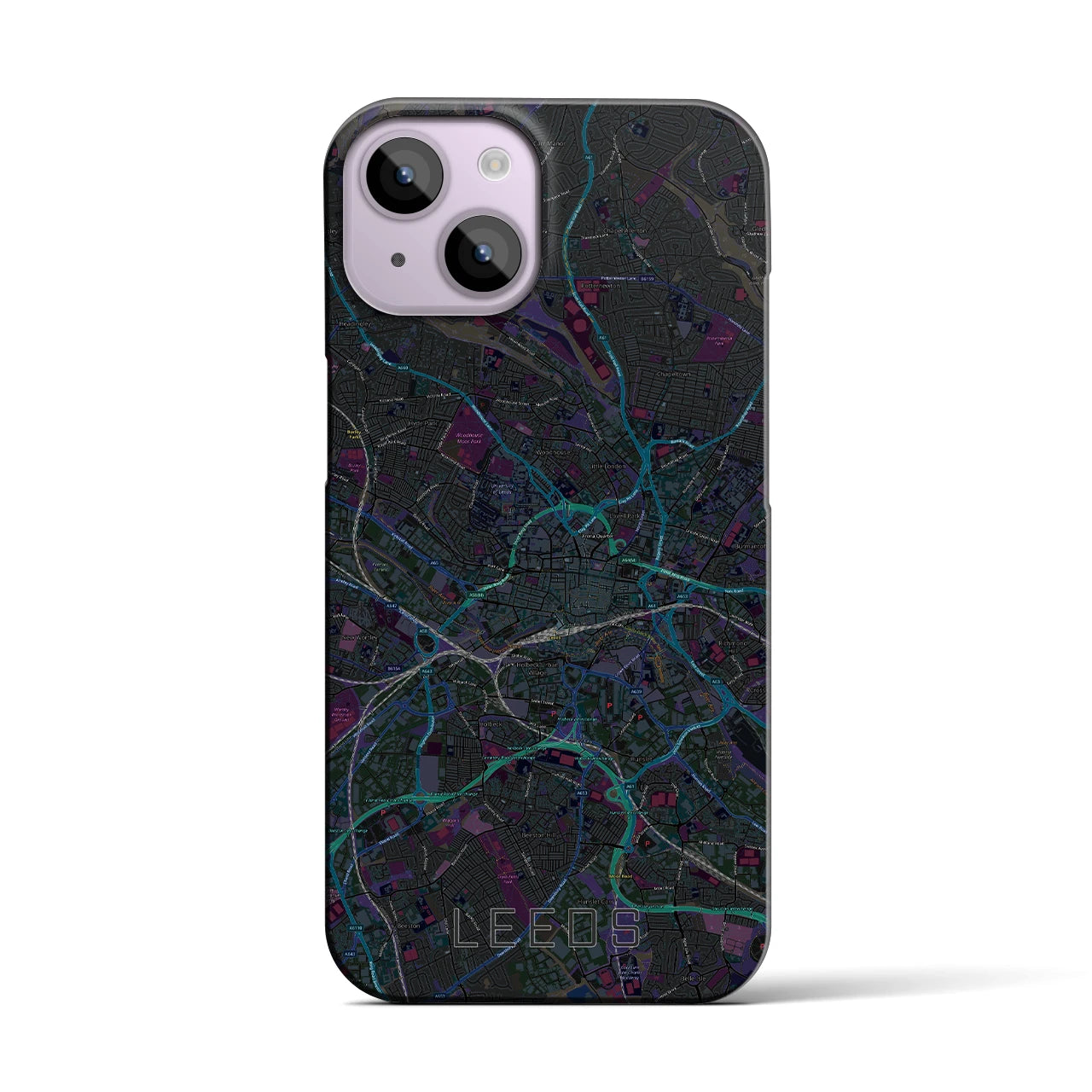 【リーズ（イギリス）】地図柄iPhoneケース（バックカバータイプ）