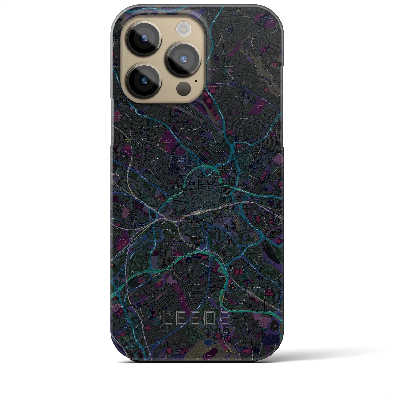 【リーズ（イギリス）】地図柄iPhoneケース（バックカバータイプ）