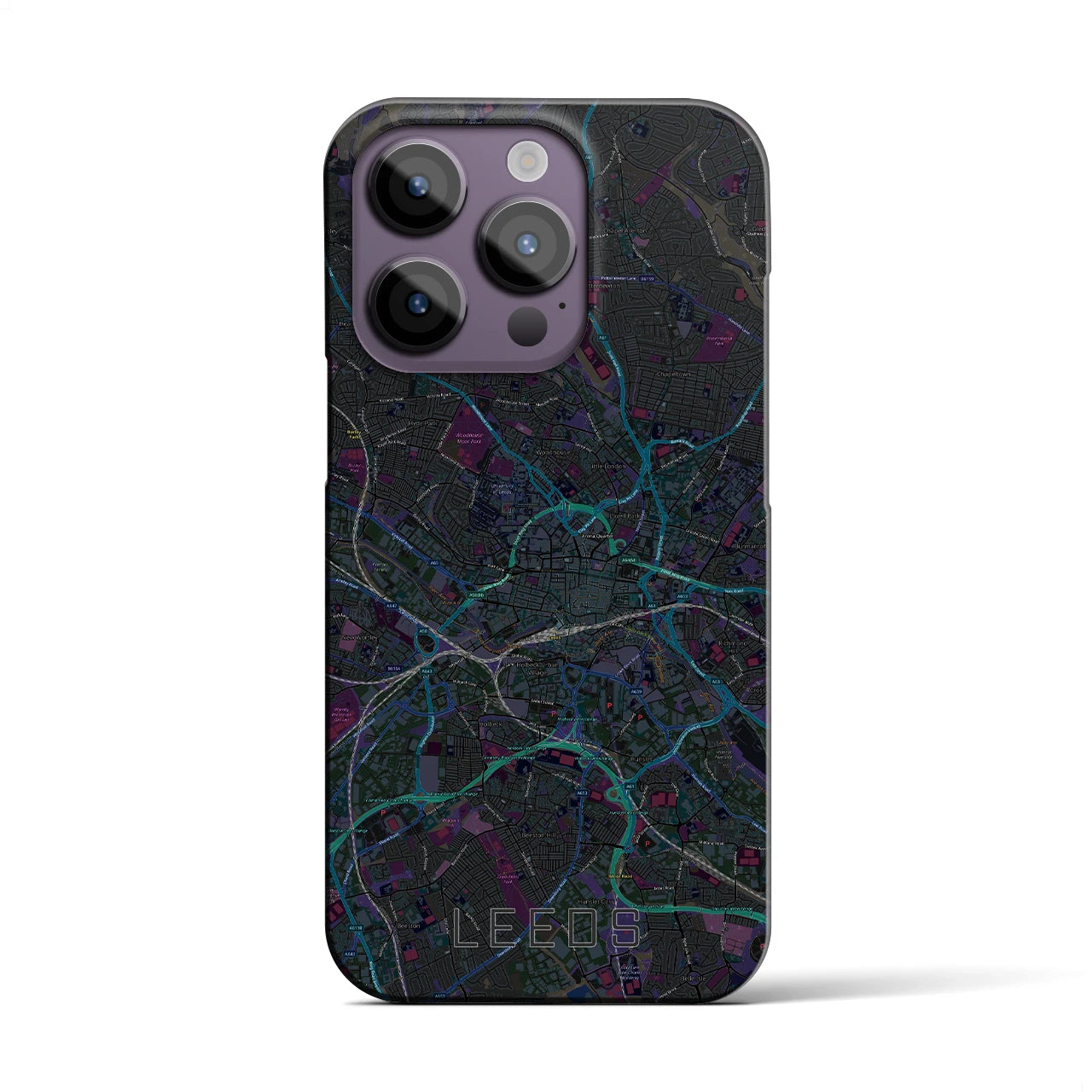 【リーズ（イギリス）】地図柄iPhoneケース（バックカバータイプ）