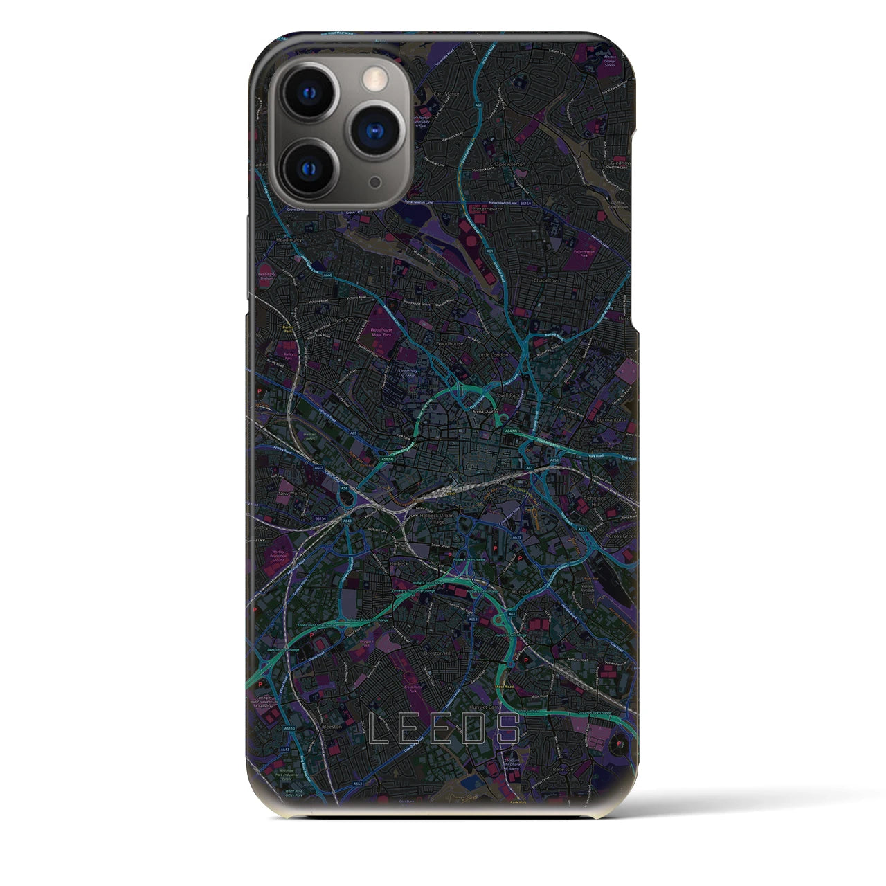 【リーズ（イギリス）】地図柄iPhoneケース（バックカバータイプ）