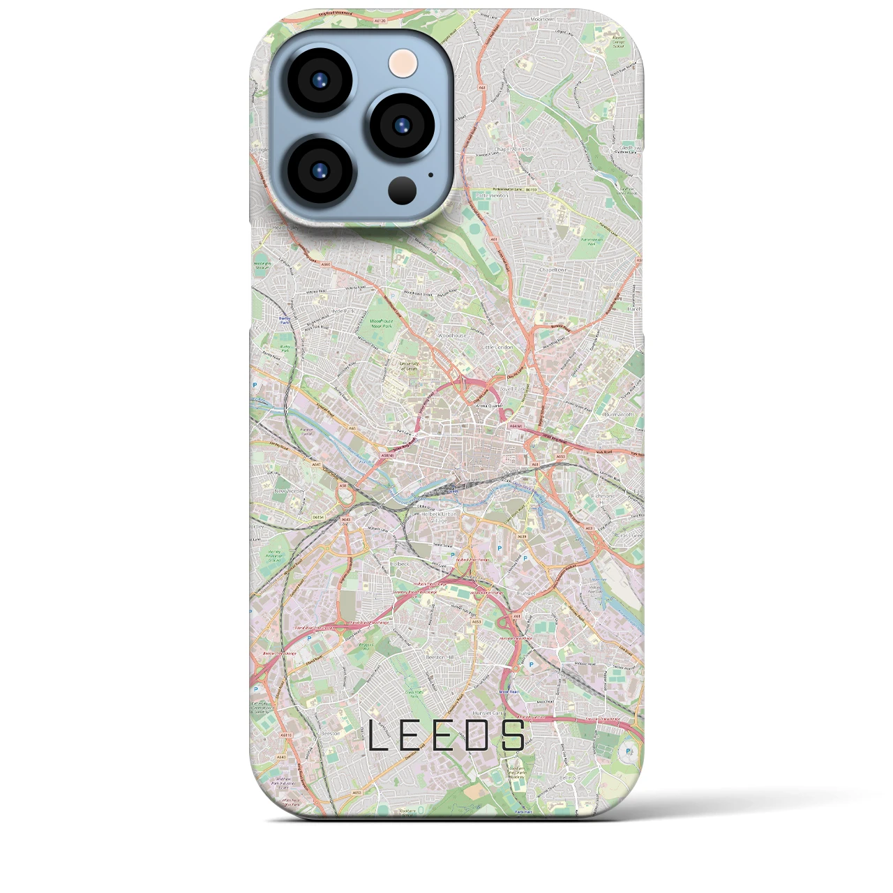【リーズ（イギリス）】地図柄iPhoneケース（バックカバータイプ）
