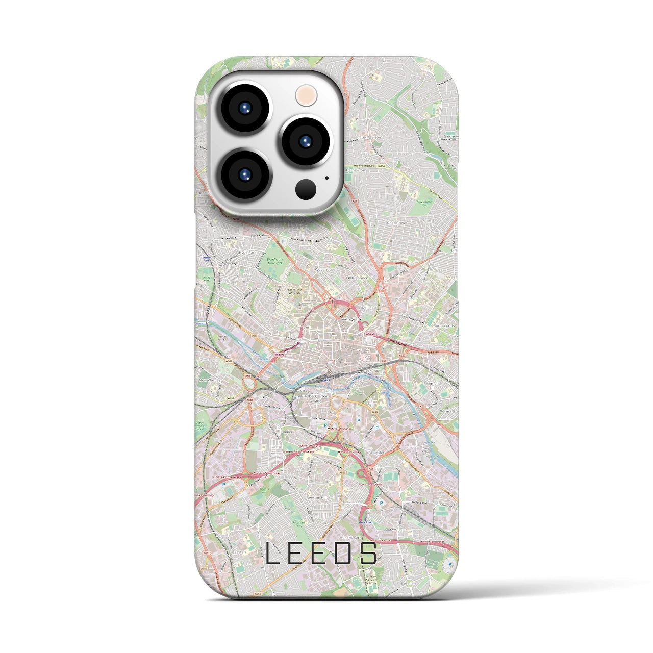 【リーズ（イギリス）】地図柄iPhoneケース（バックカバータイプ）