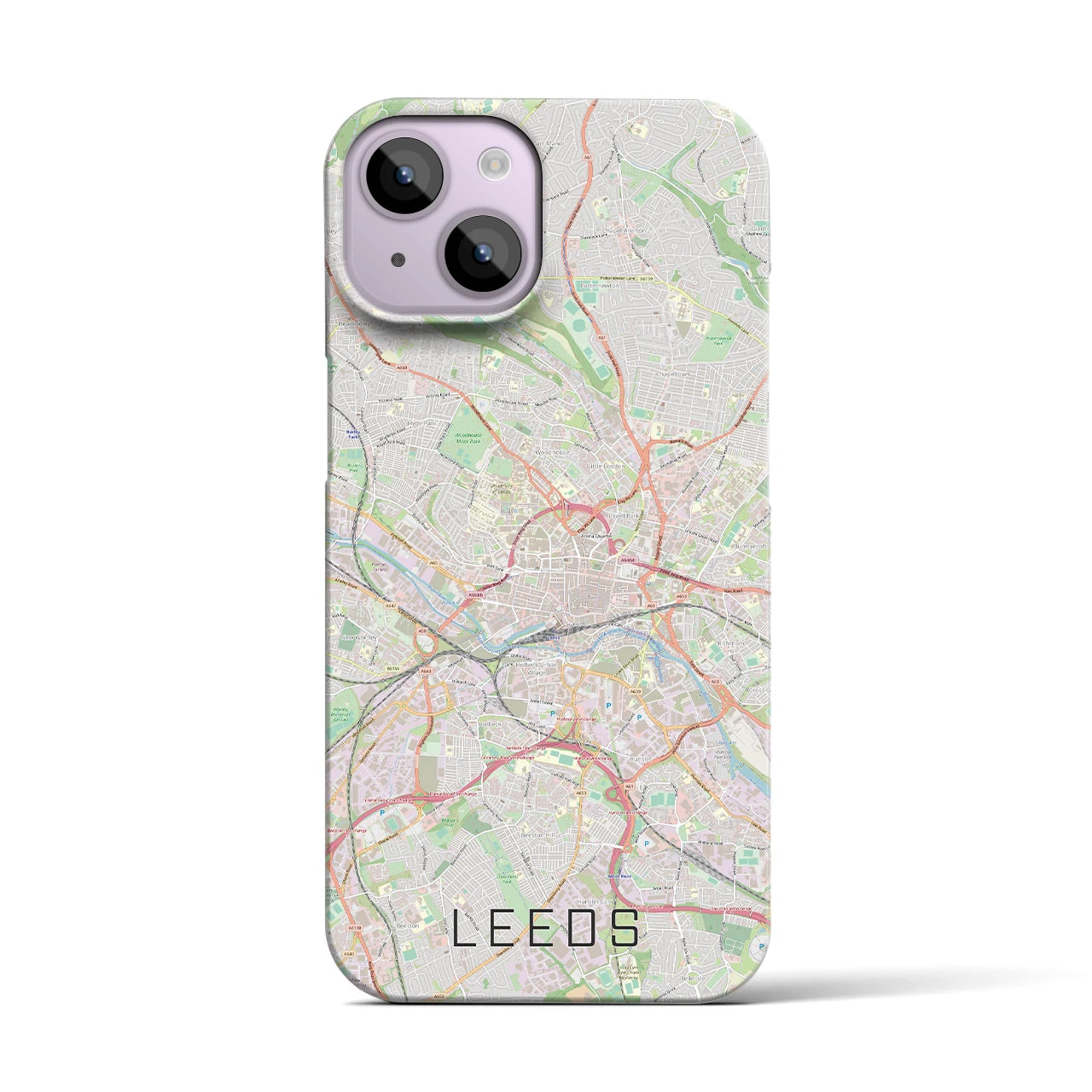 【リーズ（イギリス）】地図柄iPhoneケース（バックカバータイプ）