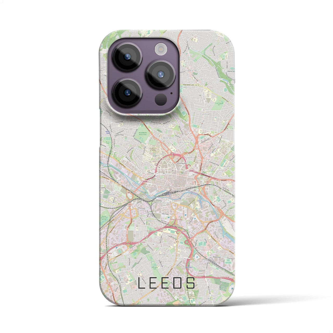 【リーズ（イギリス）】地図柄iPhoneケース（バックカバータイプ）