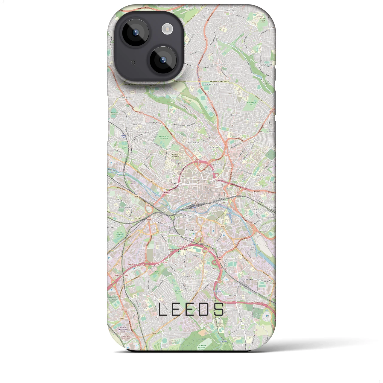 【リーズ（イギリス）】地図柄iPhoneケース（バックカバータイプ）