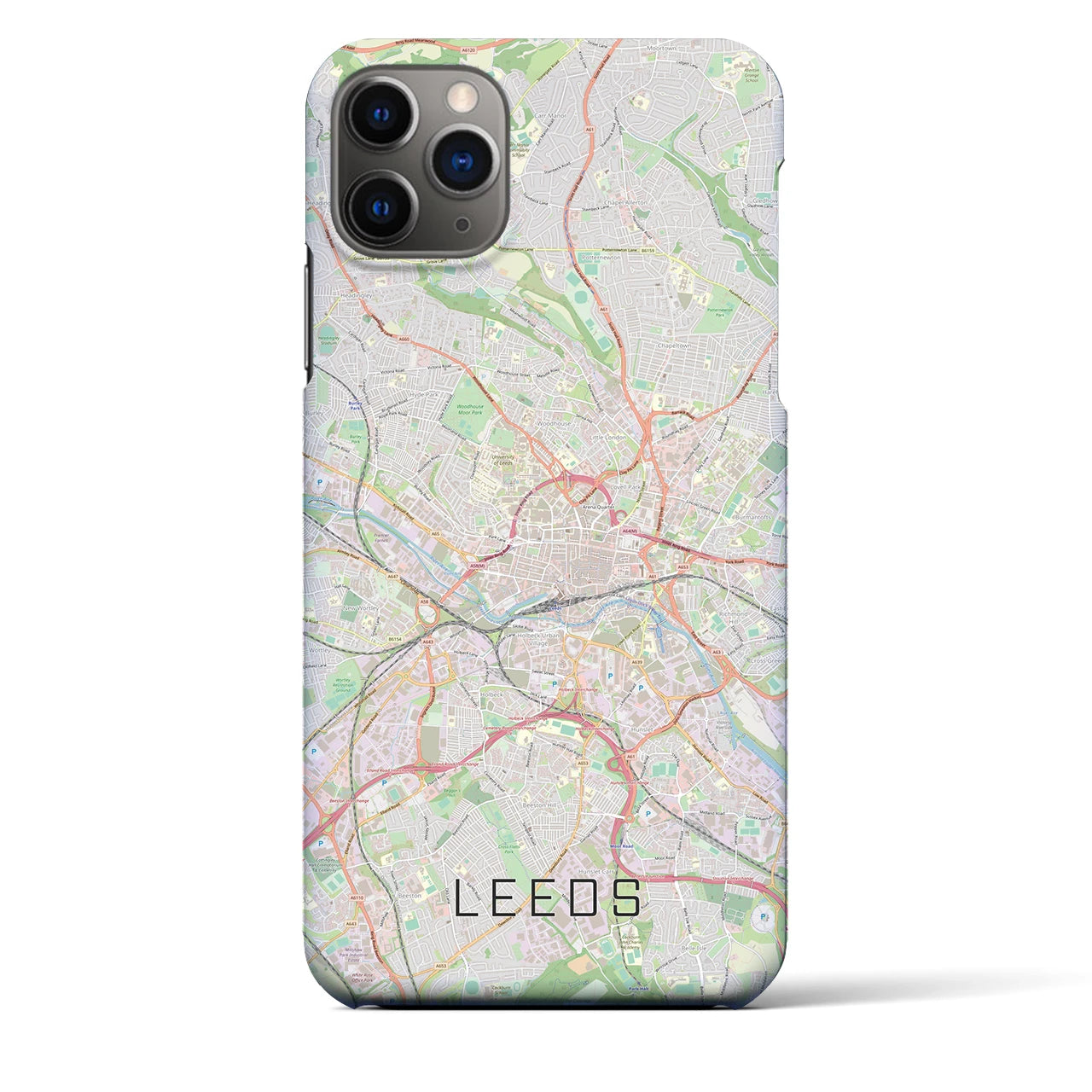 【リーズ（イギリス）】地図柄iPhoneケース（バックカバータイプ）