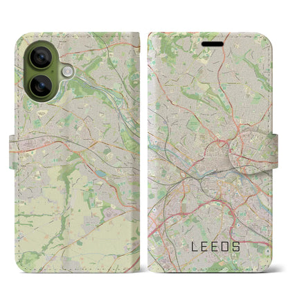 【リーズ（イギリス）】地図柄iPhoneケース（手帳タイプ）