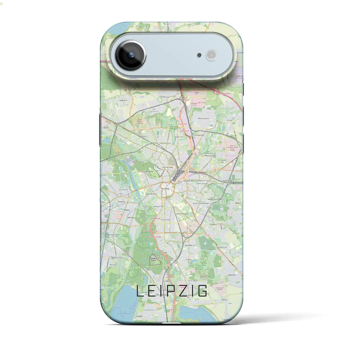 【ライプツィヒ（ドイツ）】地図柄iPhoneケース（バックカバータイプ）ブラック・iPhone 17 Pro Max 用