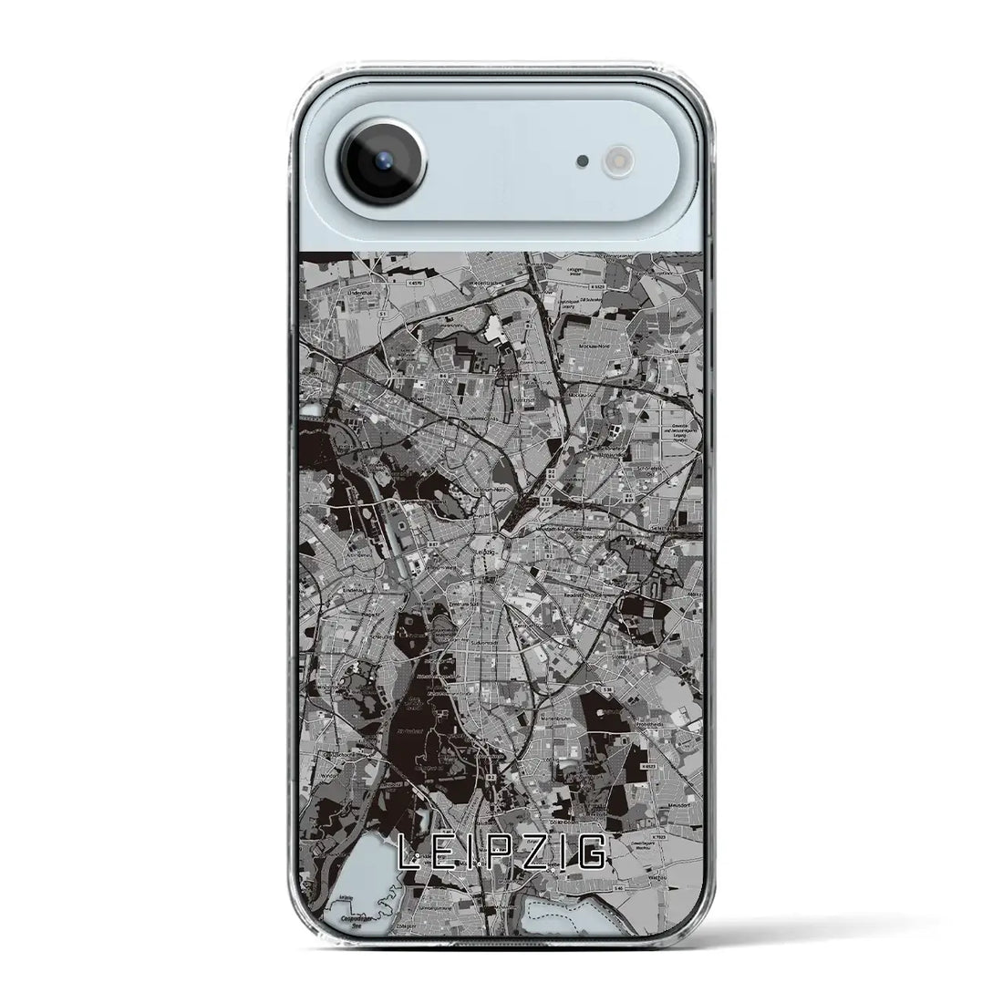 【ライプツィヒ（ドイツ）】地図柄iPhoneケース（クリアタイプ）モノトーン・iPhone 17 Pro Max 用