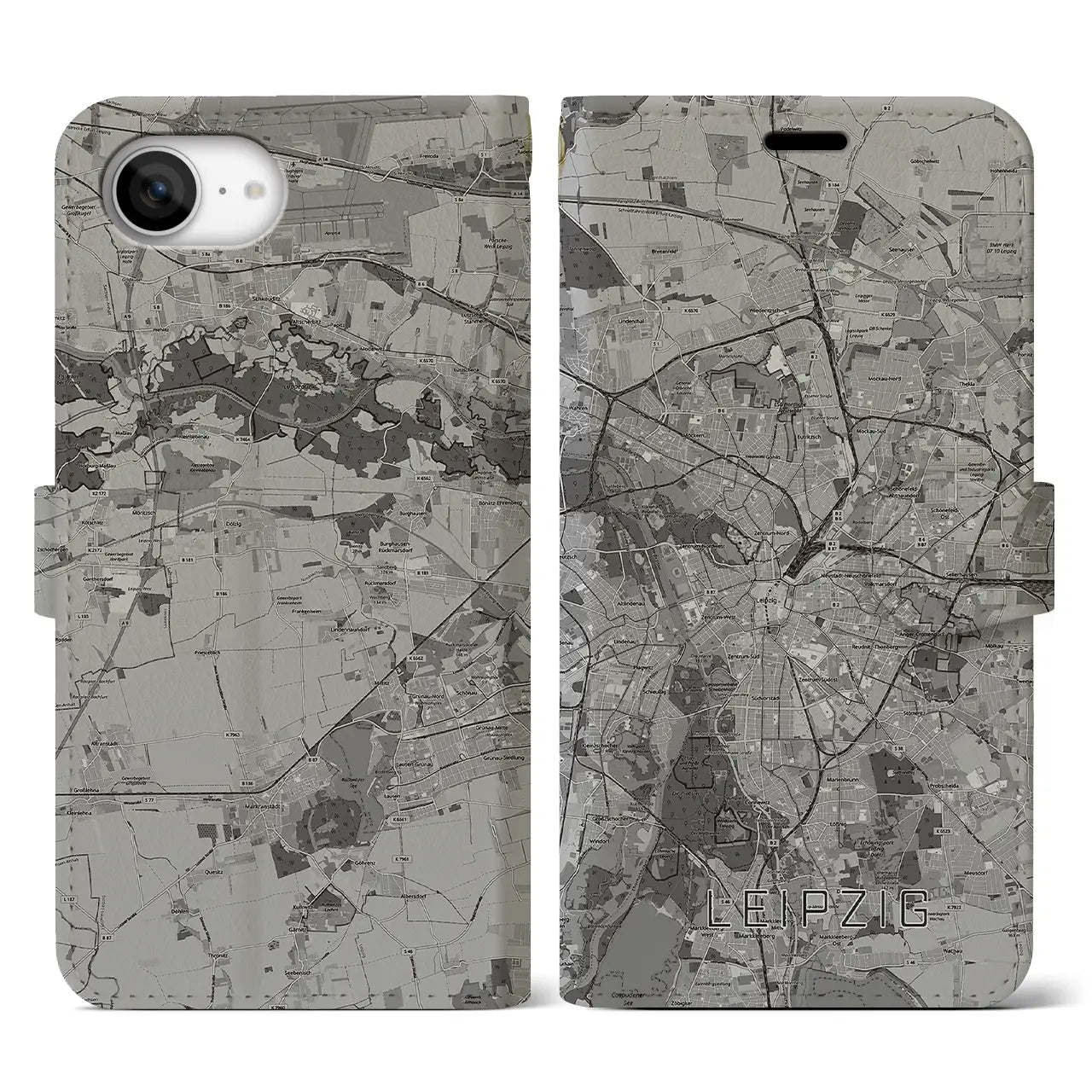 【ライプツィヒ（ドイツ）】地図柄iPhoneケース（手帳タイプ）