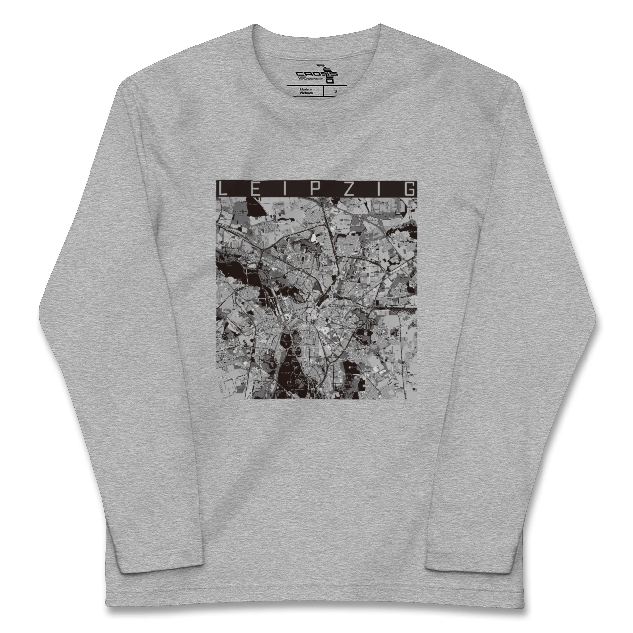 【ライプツィヒ（ドイツ）】地図柄ロングスリーブTシャツ