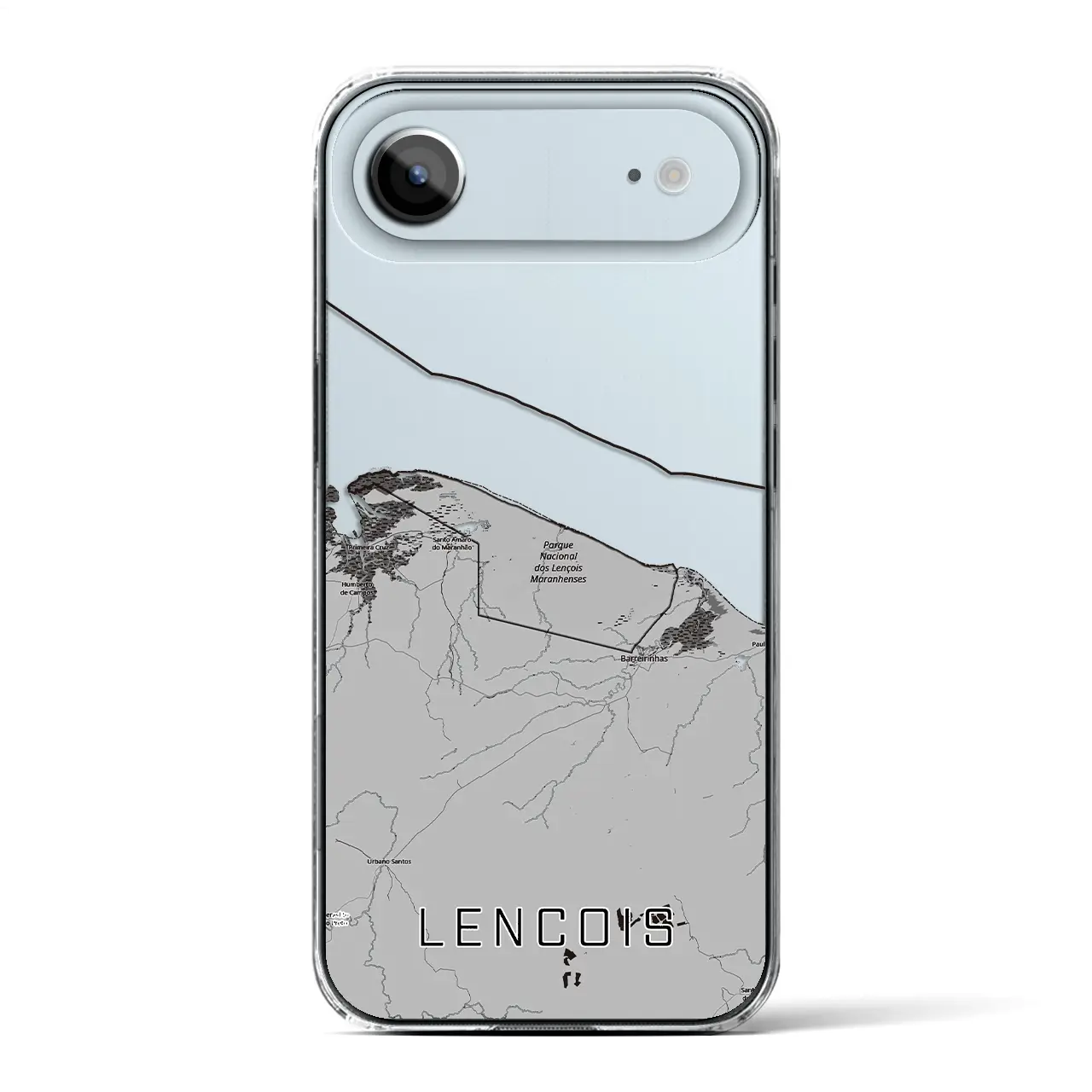 【レンソイス（ブラジル）】地図柄iPhoneケース（クリアタイプ）モノトーン・iPhone 17 Pro Max 用