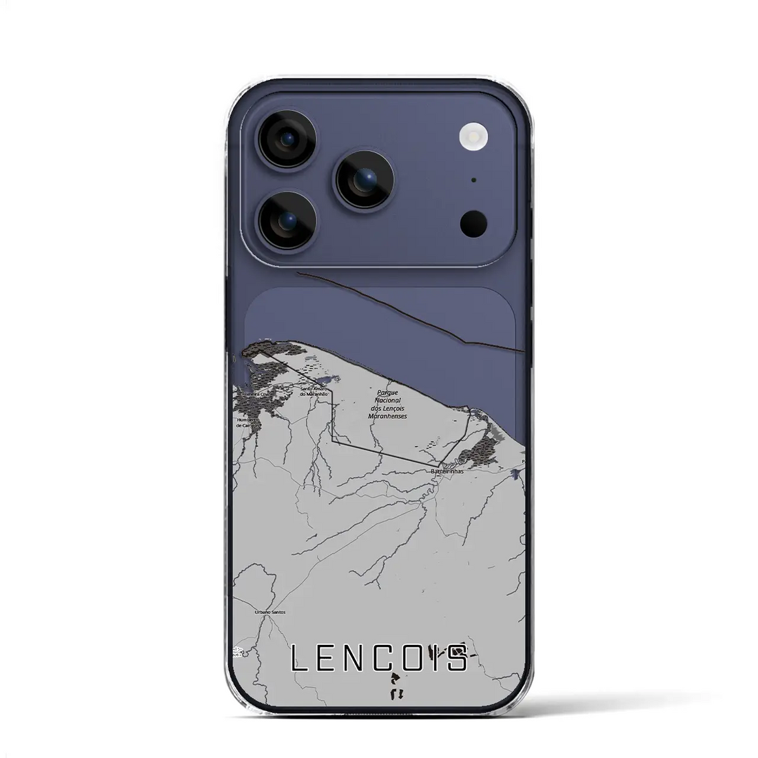 【レンソイス（ブラジル）】地図柄iPhoneケース（クリアタイプ）モノトーン・iPhone 17 Pro Max 用