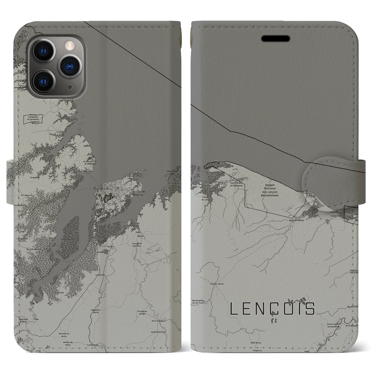 【レンソイス（ブラジル）】地図柄iPhoneケース（手帳タイプ）