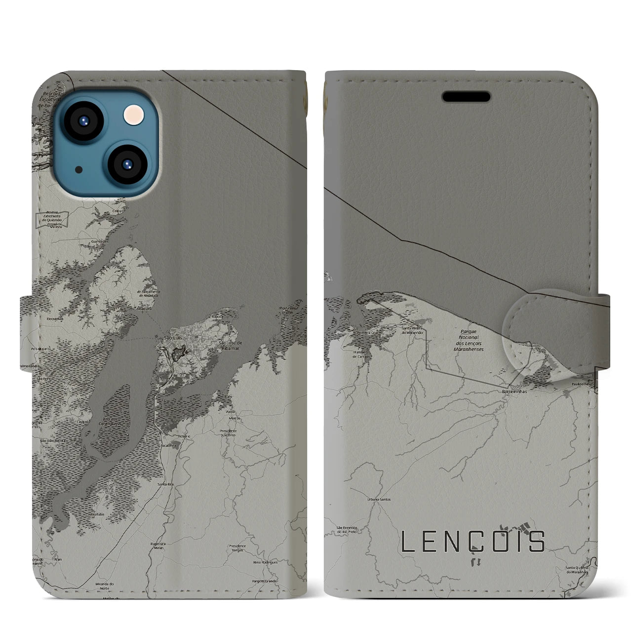 【レンソイス（ブラジル）】地図柄iPhoneケース（手帳タイプ）