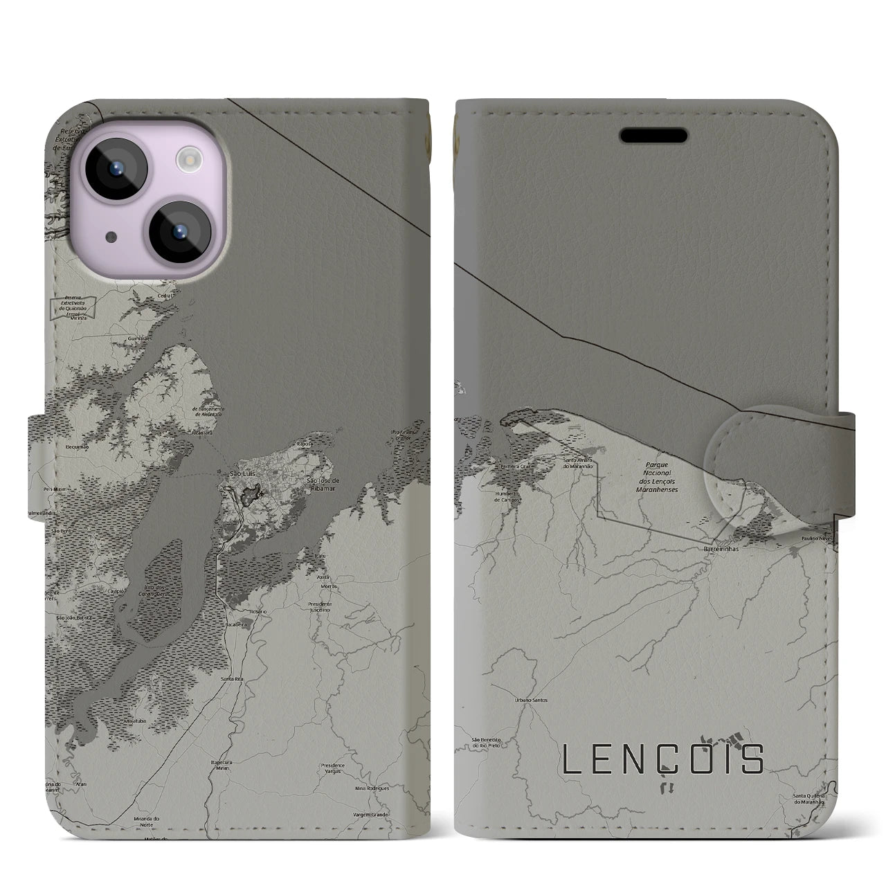 【レンソイス（ブラジル）】地図柄iPhoneケース（手帳タイプ）