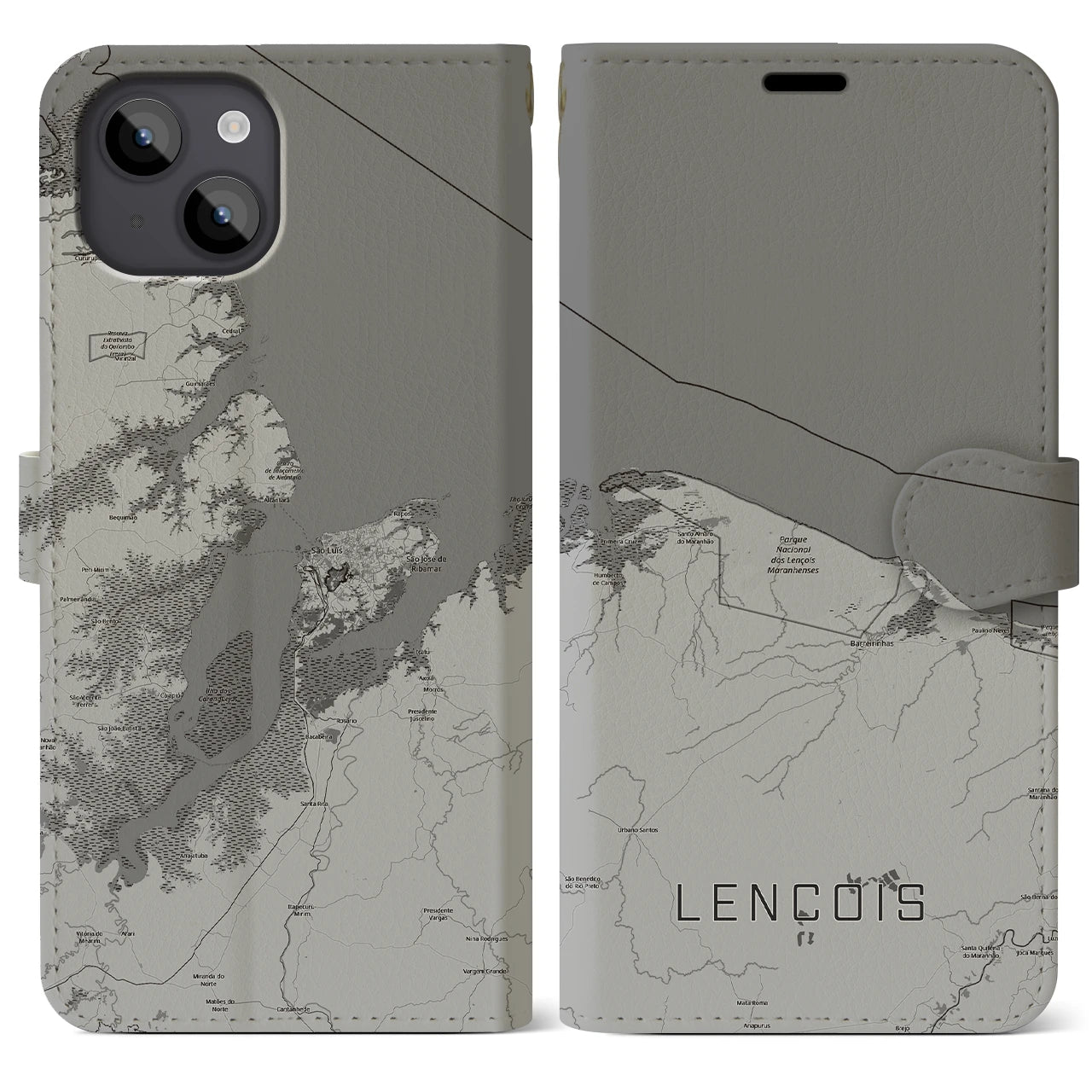 【レンソイス（ブラジル）】地図柄iPhoneケース（手帳タイプ）