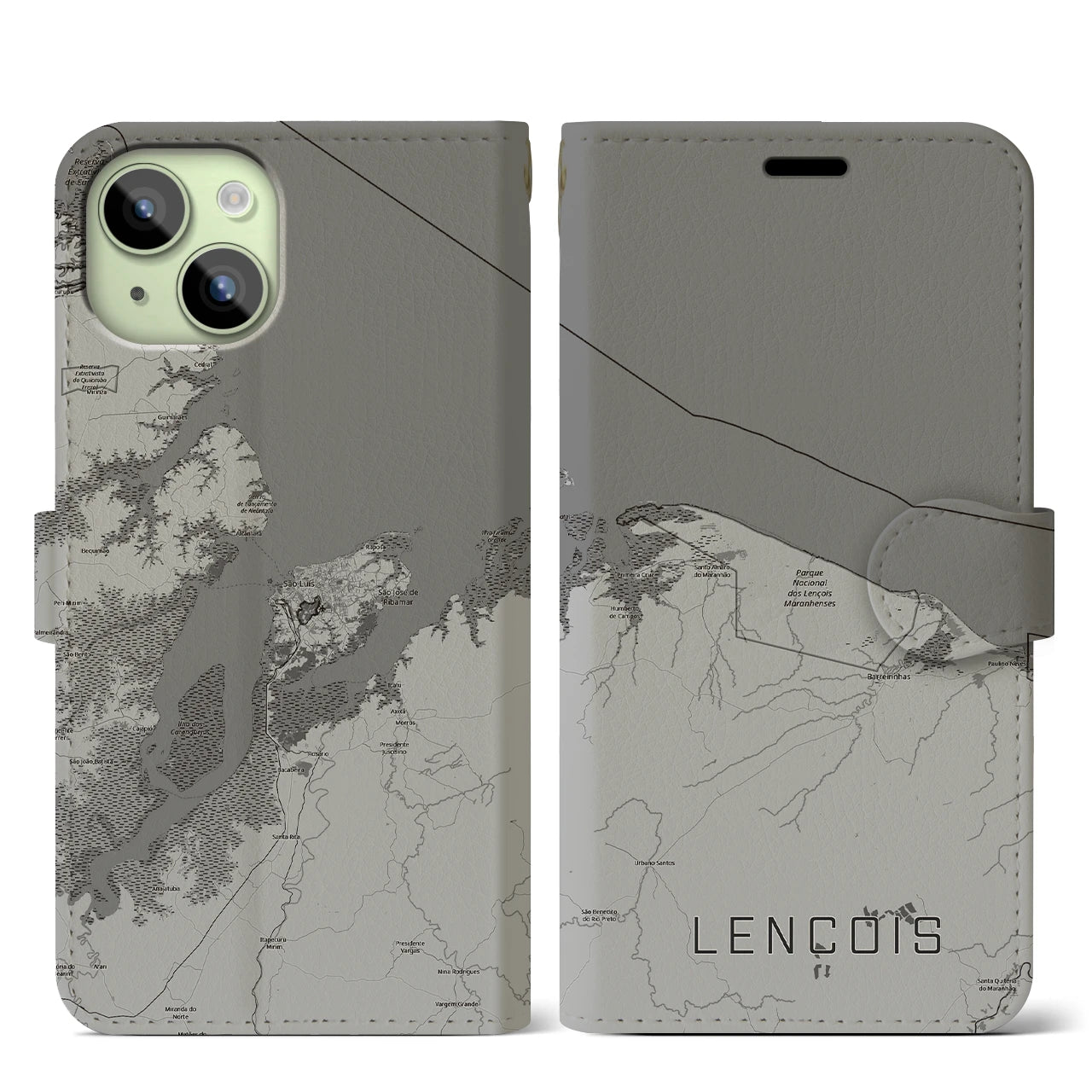 【レンソイス（ブラジル）】地図柄iPhoneケース（手帳タイプ）