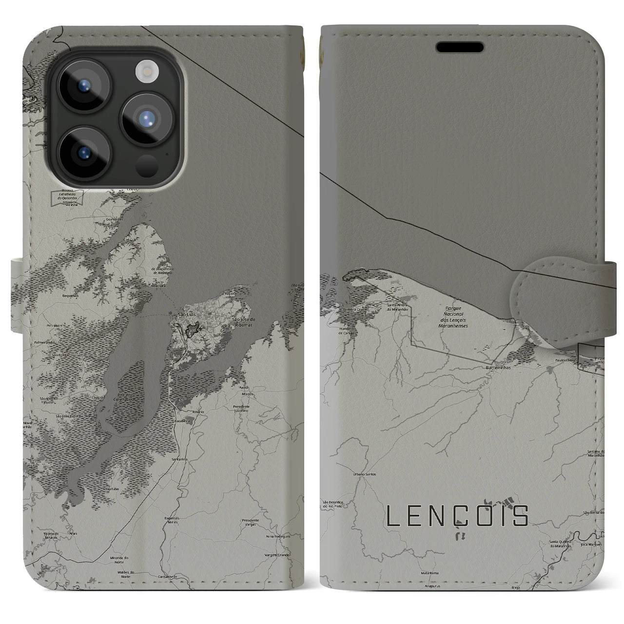 【レンソイス（ブラジル）】地図柄iPhoneケース（手帳タイプ）