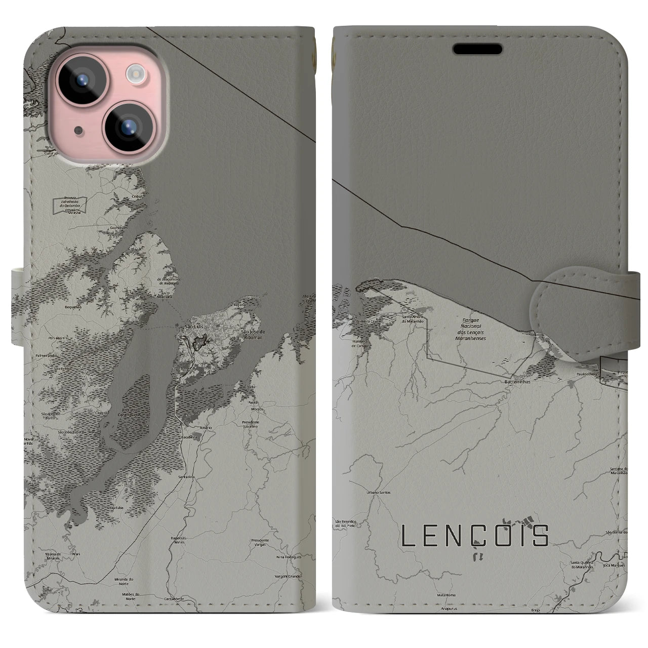 【レンソイス（ブラジル）】地図柄iPhoneケース（手帳タイプ）