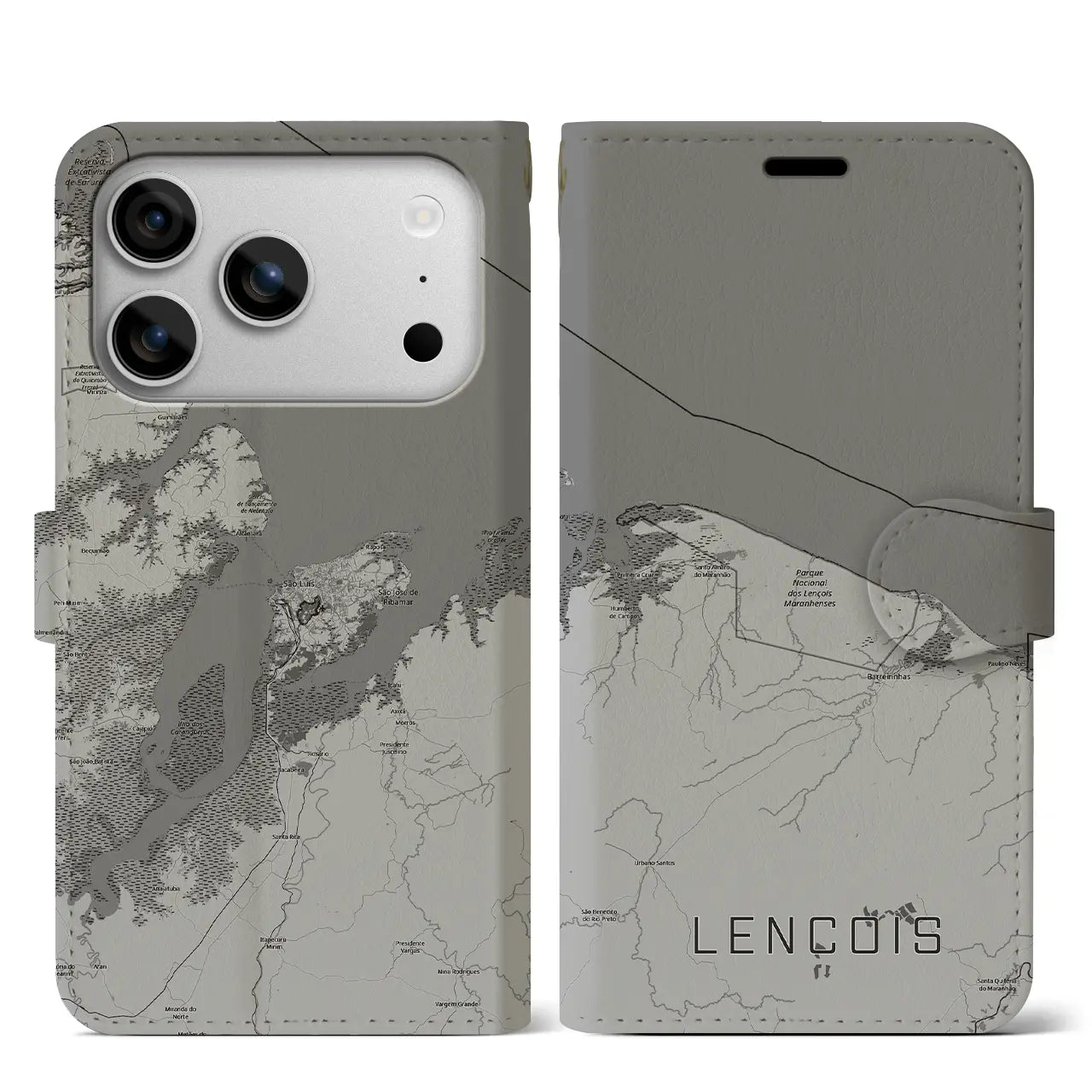 【レンソイス（ブラジル）】地図柄iPhoneケース（手帳タイプ）