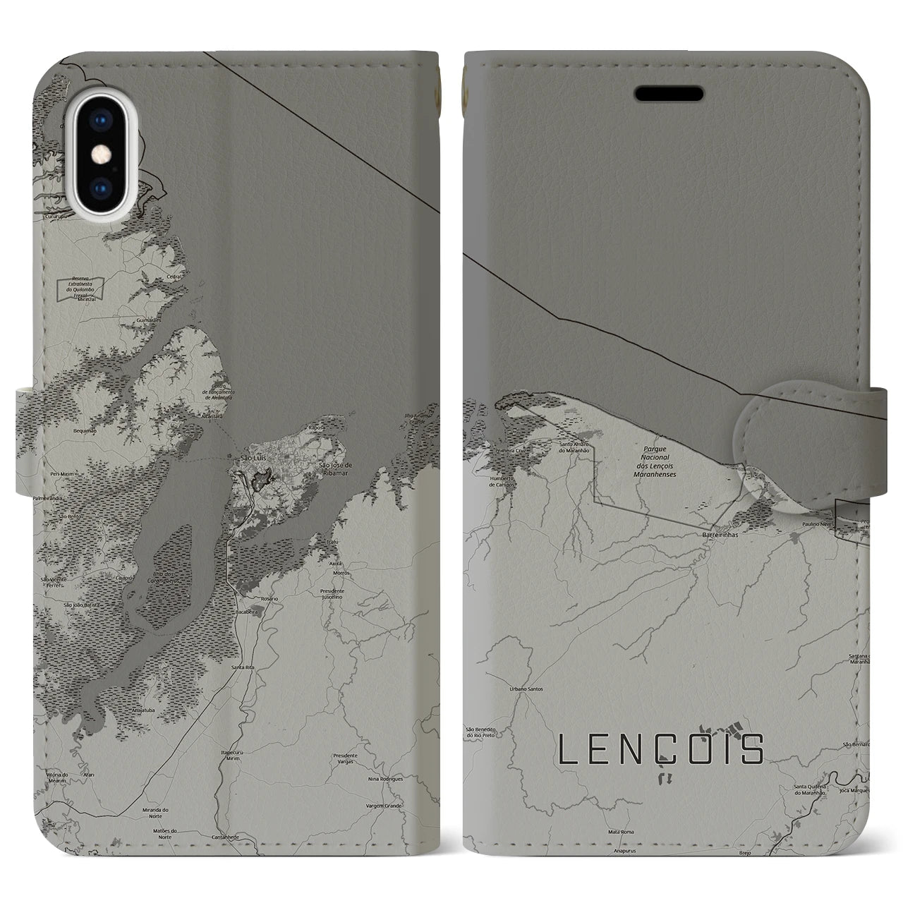 【レンソイス（ブラジル）】地図柄iPhoneケース（手帳タイプ）